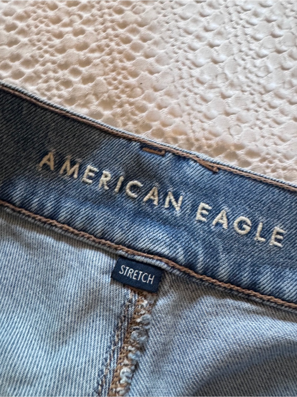 America Eagle Stovepipe cropped jeans size 6 short Light Blue Wide-Leg - Picture 4 of 10